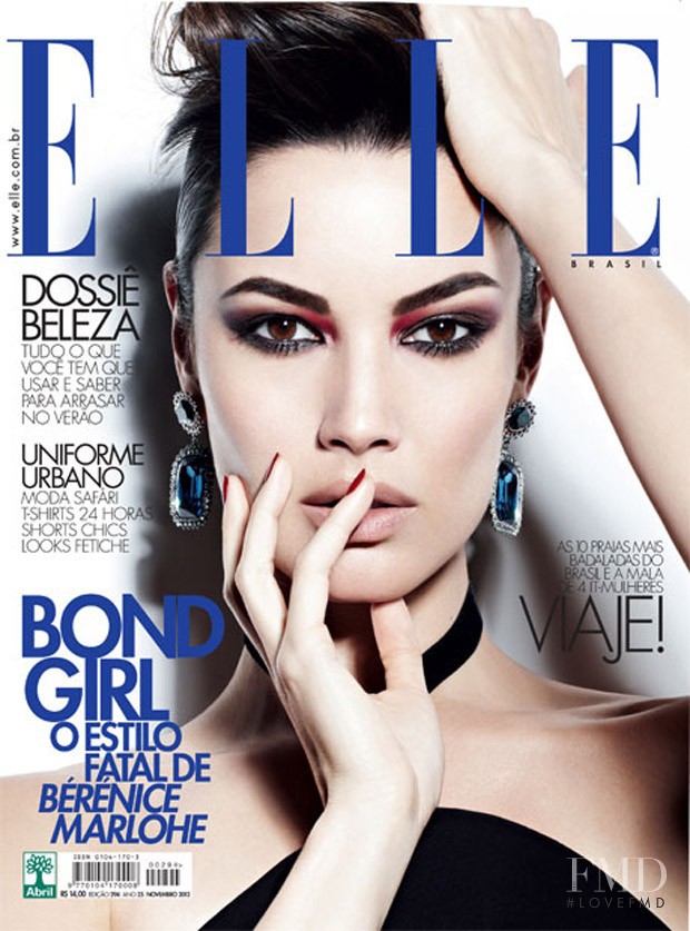 Bérénice Marlohe featured on the Elle Brazil cover from November 2012