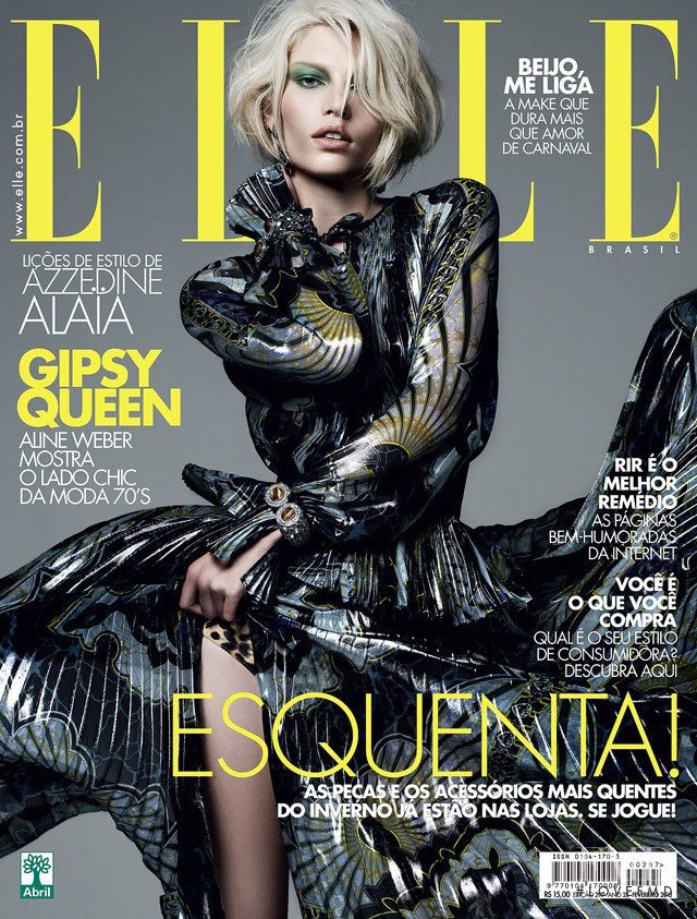 Aline Weber featured on the Elle Brazil cover from February 2013