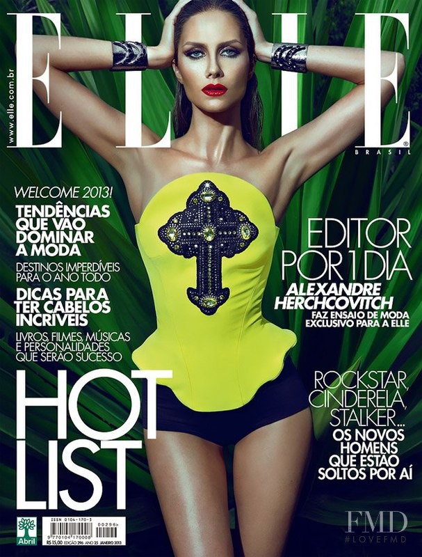 Ana Claudia Michels featured on the Elle Brazil cover from January 2013