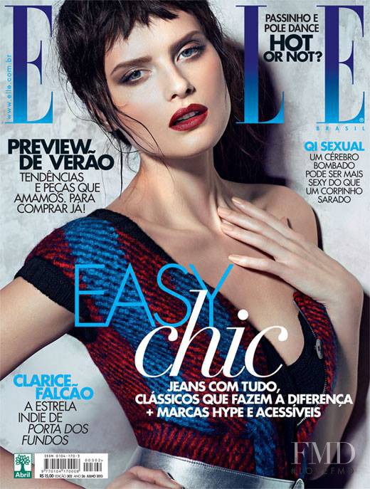 Elena Melnik featured on the Elle Brazil cover from July 2013