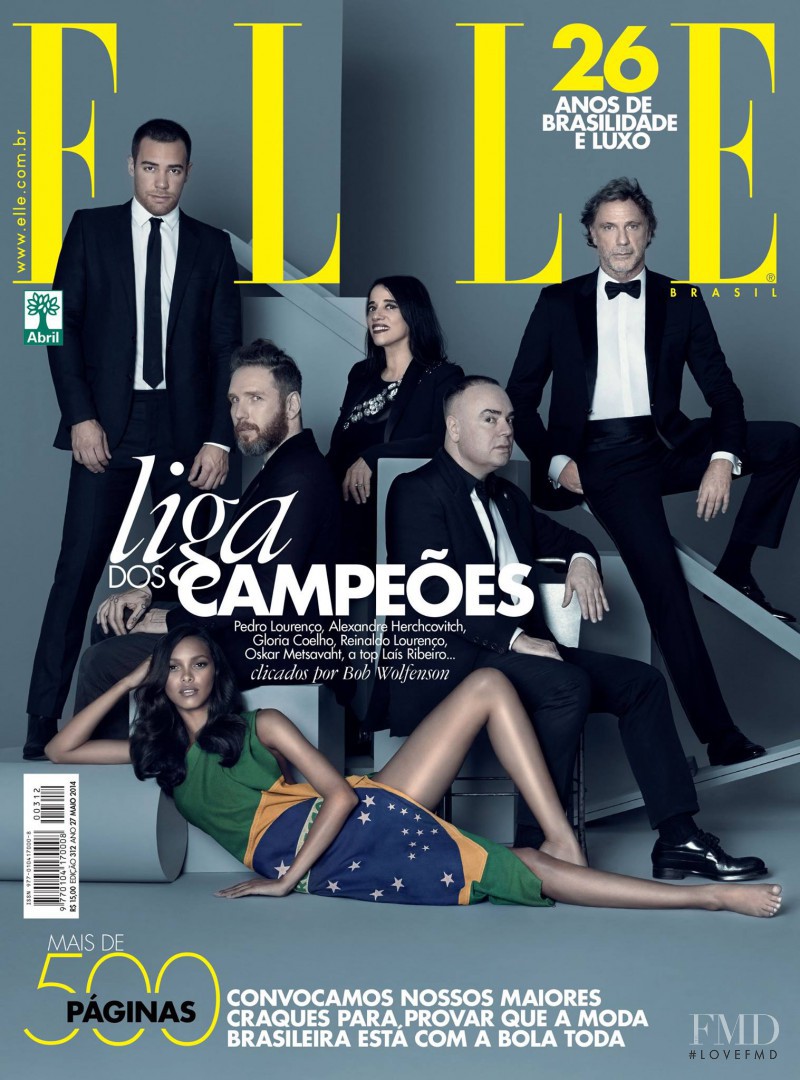 Pedro Lourenço, Alexandre Herchcovitch, Gloria Coelho, Reinaldo lourenço, Oskar Metsavath featured on the Elle Brazil cover from May 2014