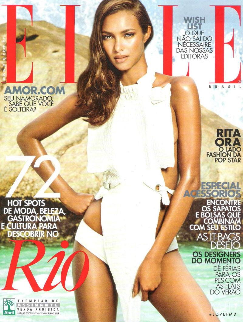 Lais Ribeiro featured on the Elle Brazil cover from October 2014