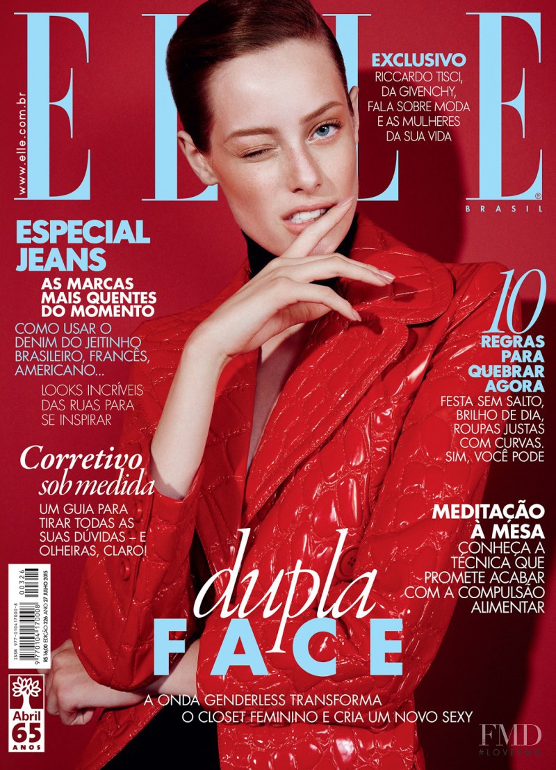 Thairine García featured on the Elle Brazil cover from July 2015