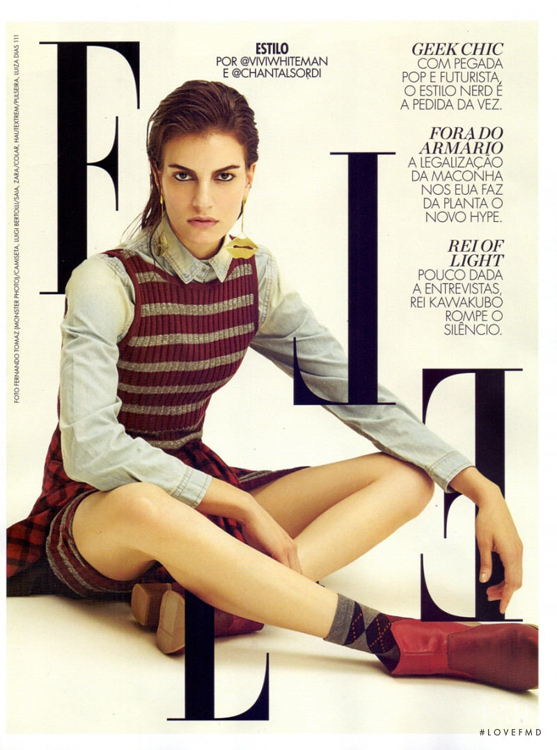 Rebecca Gobbi featured on the Elle Brazil cover from April 2016