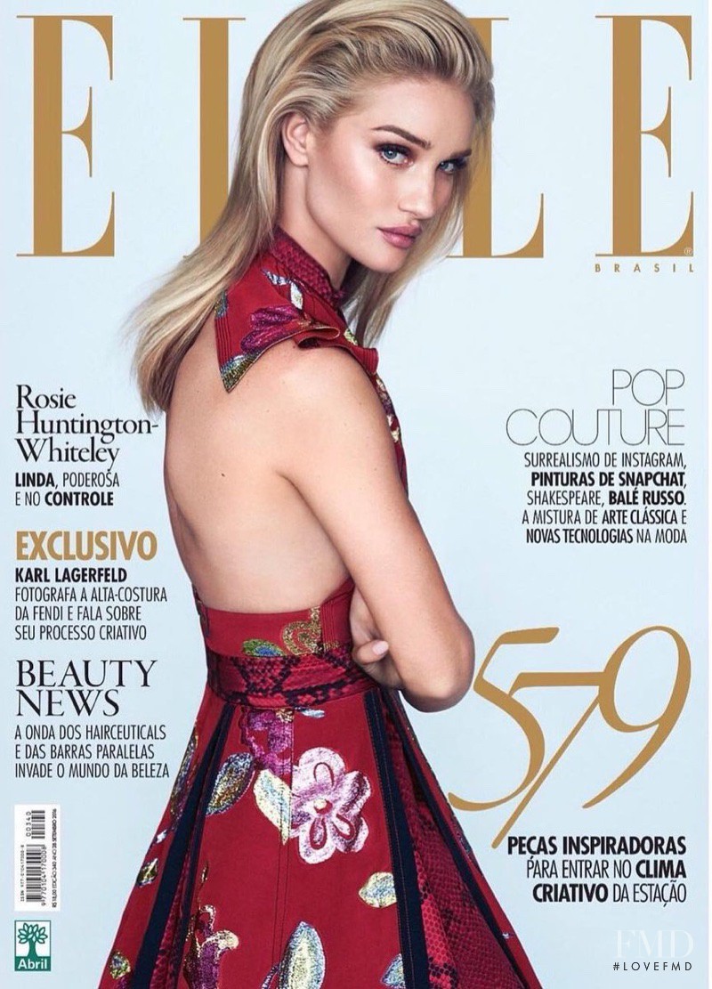 Rosie Huntington-Whiteley featured on the Elle Brazil cover from September 2016