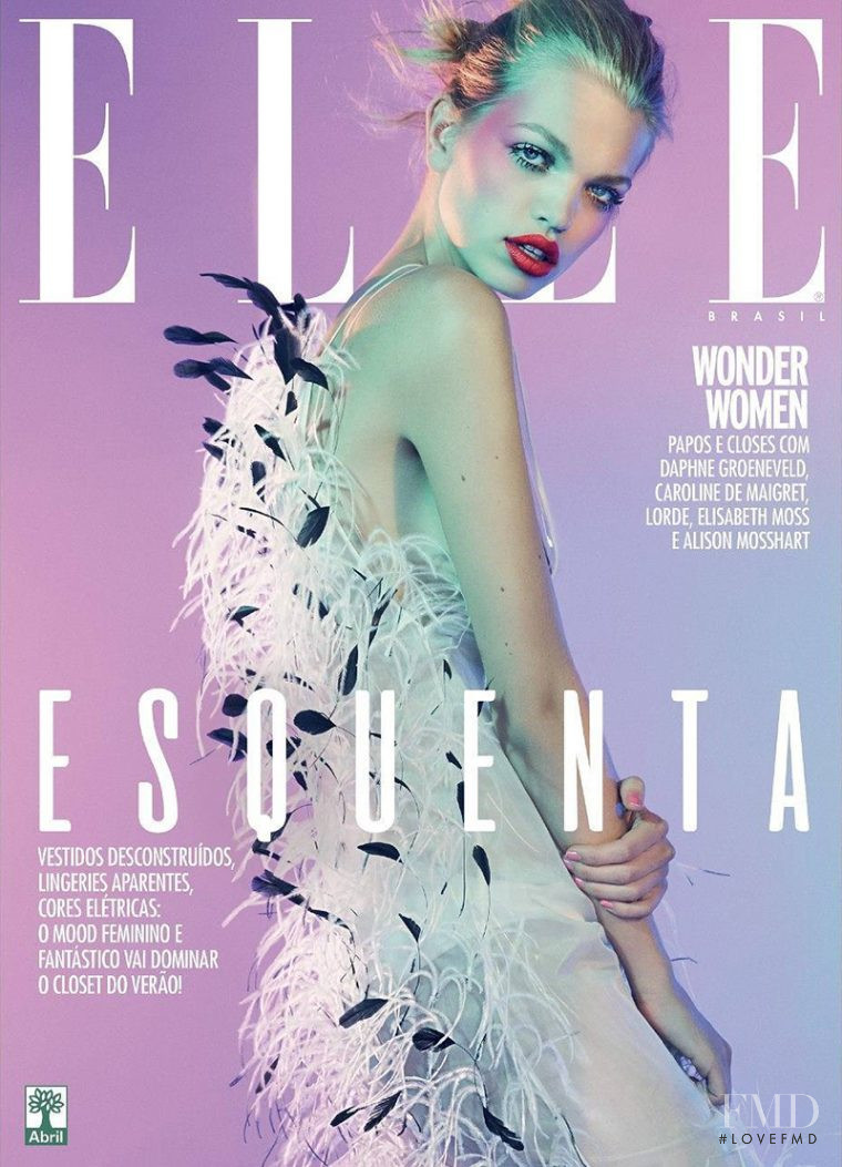 Daphne Groeneveld featured on the Elle Brazil cover from August 2017