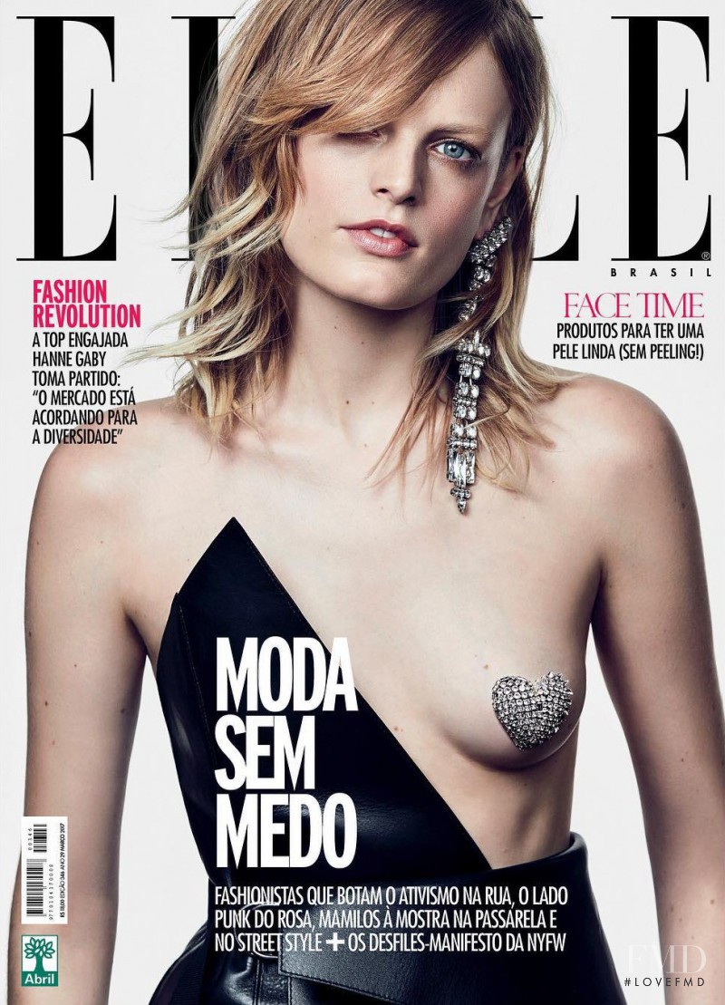 Hanne Gaby Odiele featured on the Elle Brazil cover from March 2017