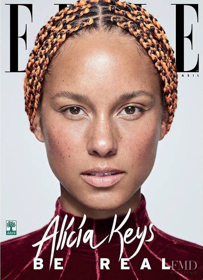 Alicia Keys featured on the Elle Brazil cover from September 2017
