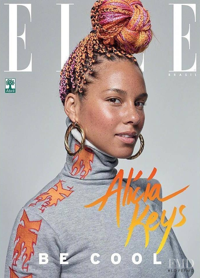 Alicia Keys featured on the Elle Brazil cover from September 2017