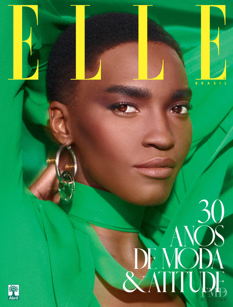 Nayara Oliveira featured on the Elle Brazil cover from January 2018