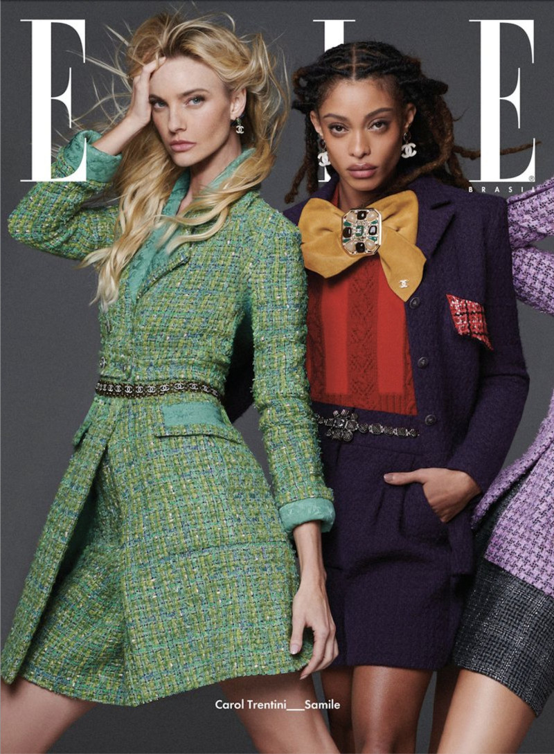 Caroline Trentini, Samile Bermannelli featured on the Elle Brazil cover from May 2024