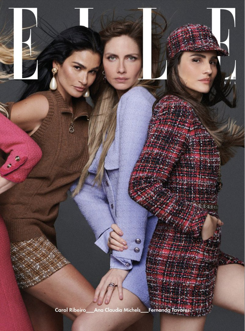 Fernanda Tavares, Ana Claudia Michels, Caroline Ribeiro featured on the Elle Brazil cover from May 2024