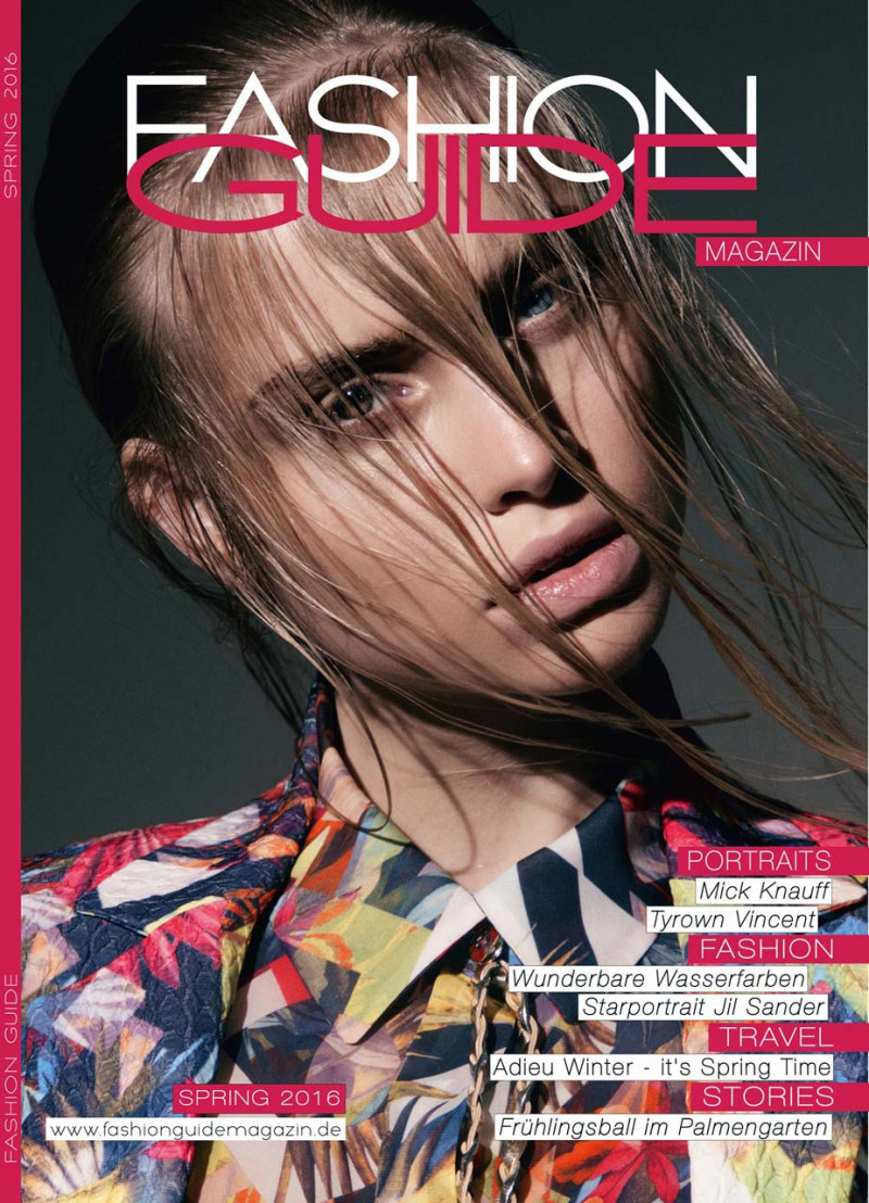 Anne Lang featured on the Fashion Guide Magazin cover from March 2016