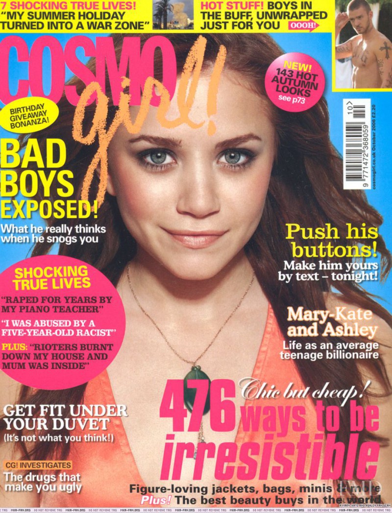 Ashley featured on the Cosmogirl UK cover from October 2006