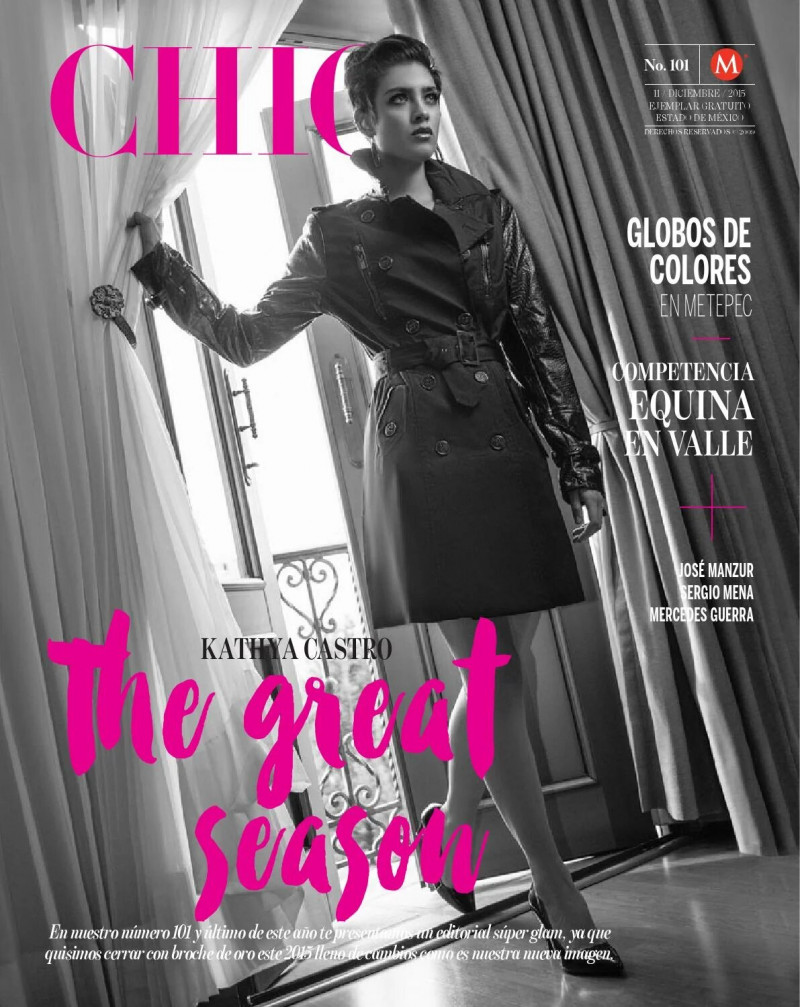 Kathya Castro featured on the CHIC Magazine Mexico cover from December 2015