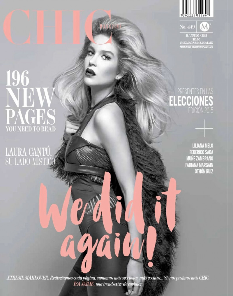 Isa Jaime featured on the CHIC Magazine Mexico cover from June 2015