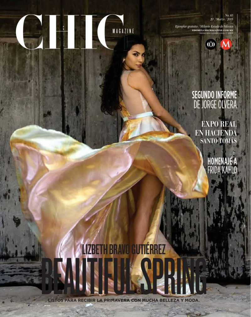 Lizbeth Bravo featured on the CHIC Magazine Mexico cover from March 2015