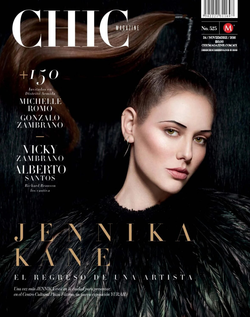 Jennika Kane featured on the CHIC Magazine Mexico cover from November 2016