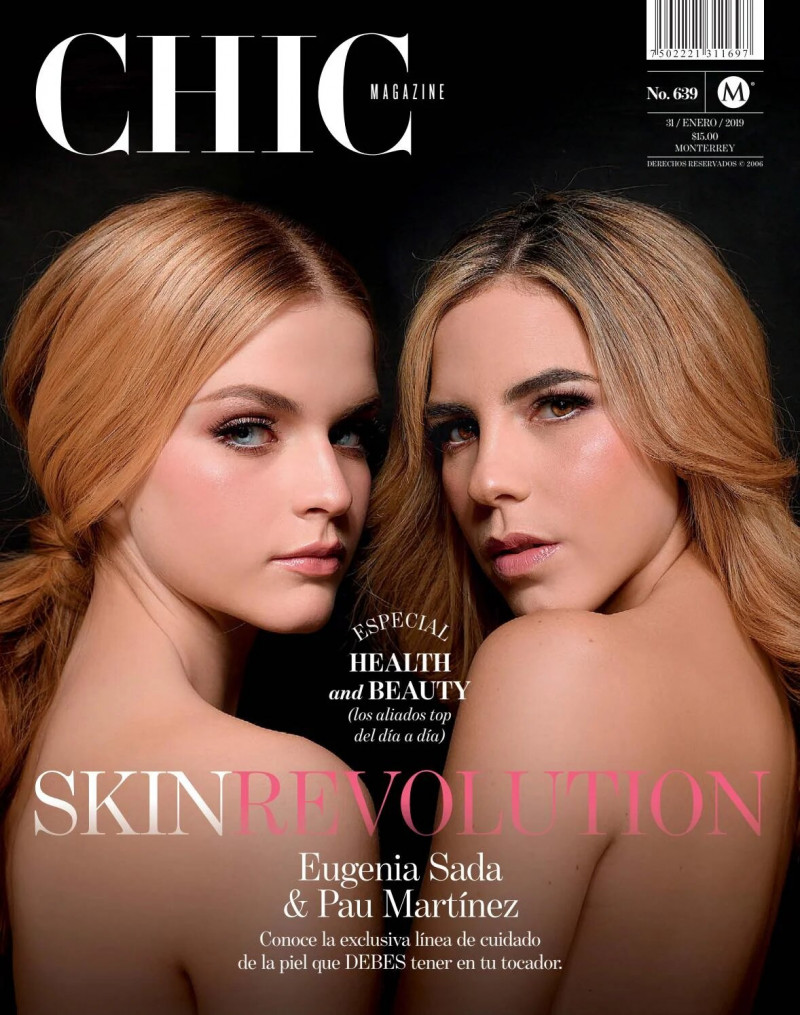 Eugenia Dada, Pau Martinez featured on the CHIC Magazine Mexico cover from January 2019