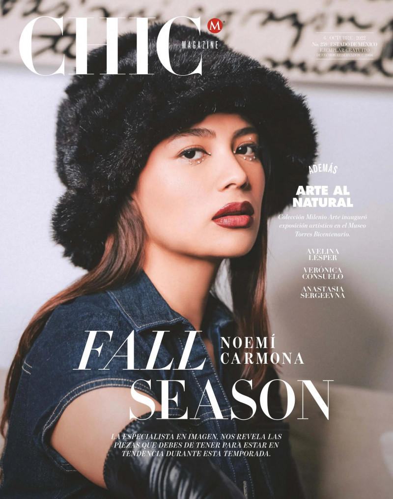 Noemi Carmona featured on the CHIC Magazine Mexico cover from October 2022