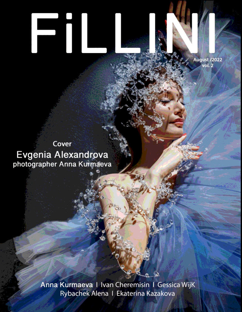 Evgenia Alexandrova featured on the Fillini Magazine cover from August 2022