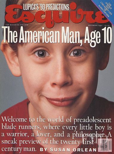 Macaulay Culkin featured on the Esquire USA cover from December 1992
