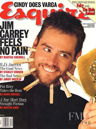 Jim Carrey featured on the Esquire USA cover from December 1995