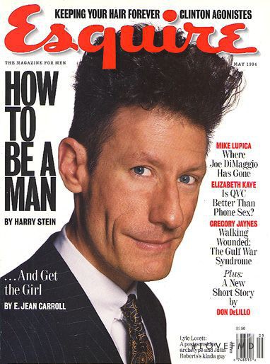 Lyle Lovett featured on the Esquire USA cover from May 1996