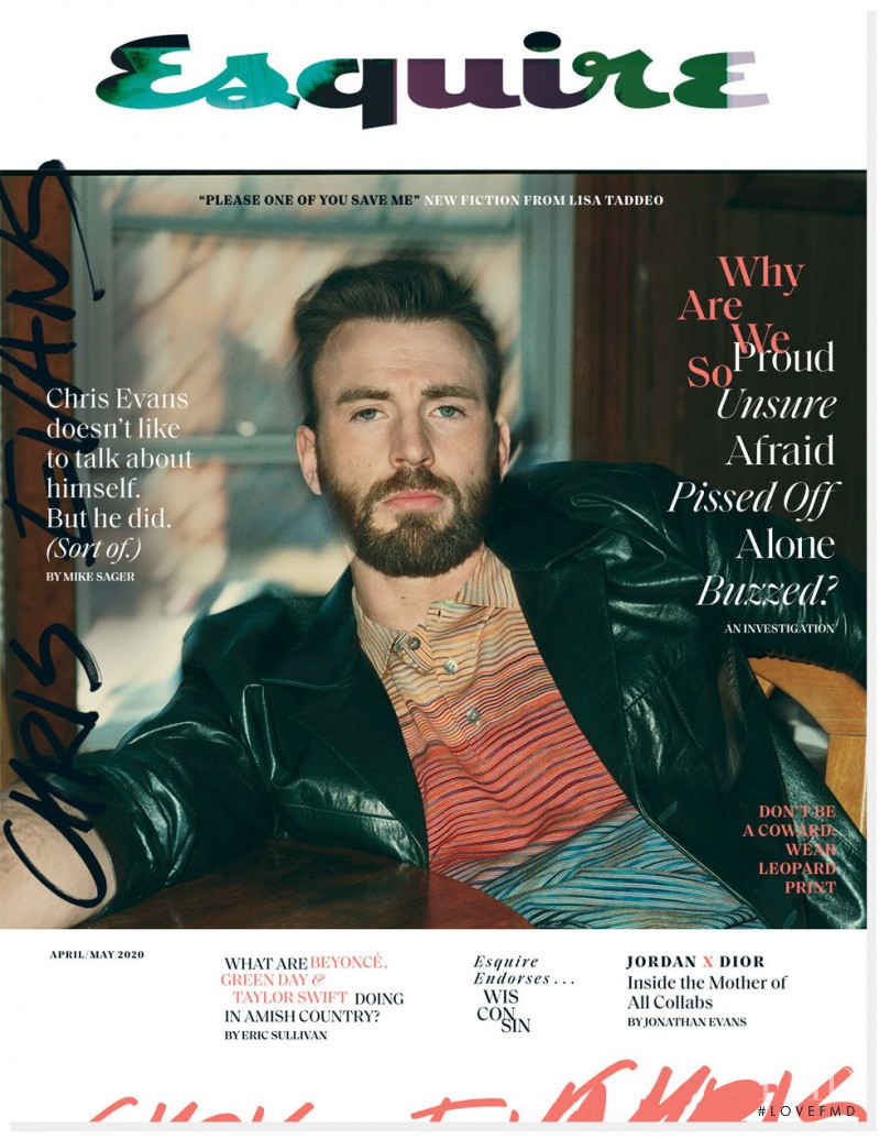 Chris Evans featured on the Esquire USA cover from April 2020