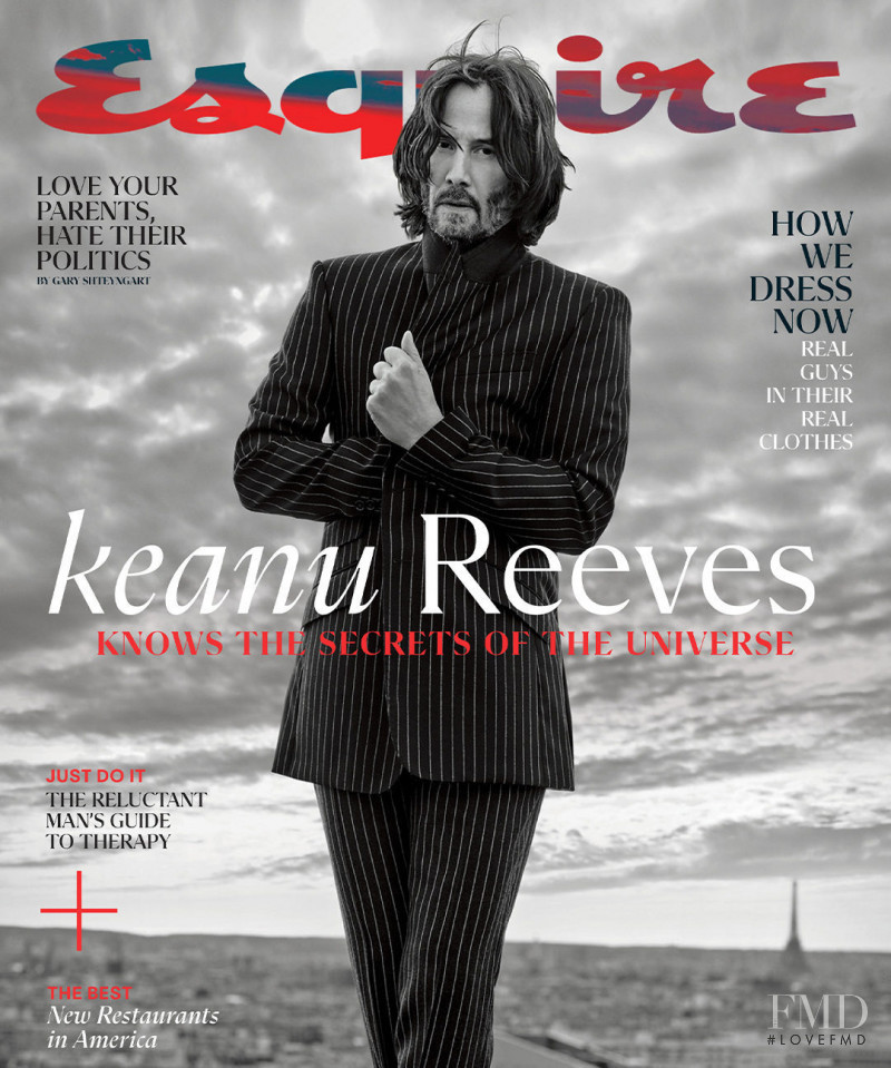 Keanu Reeves featured on the Esquire USA cover from December 2021