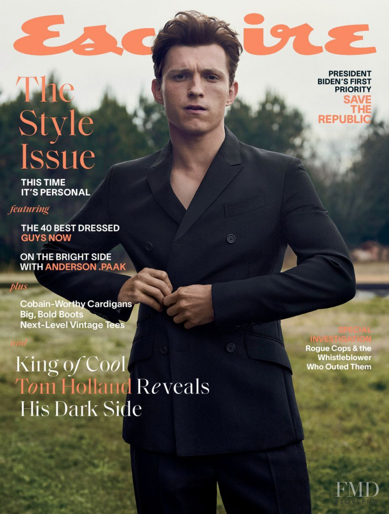 Tom Holland featured on the Esquire USA cover from March 2021