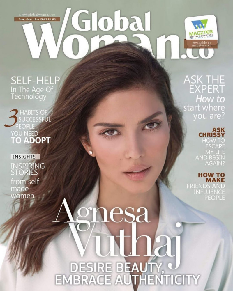 Agnesa Vuthaj featured on the Global Woman.co cover from April 2019