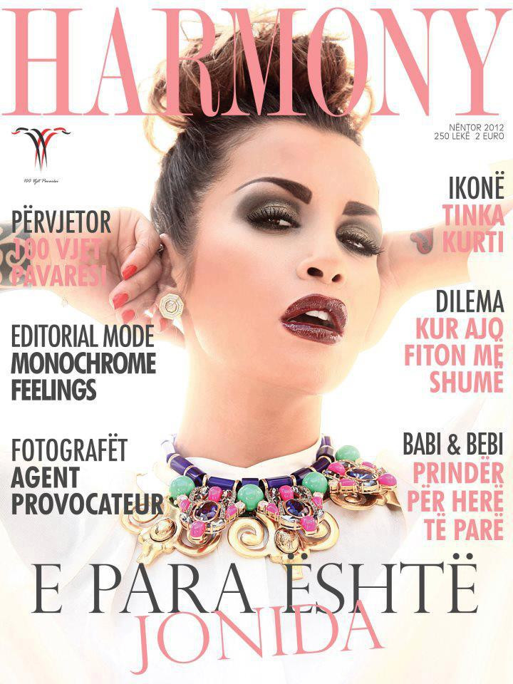 Jonida featured on the Harmony cover from November 2012