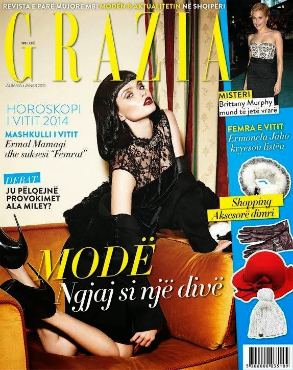  featured on the Grazia Albania cover from January 2014