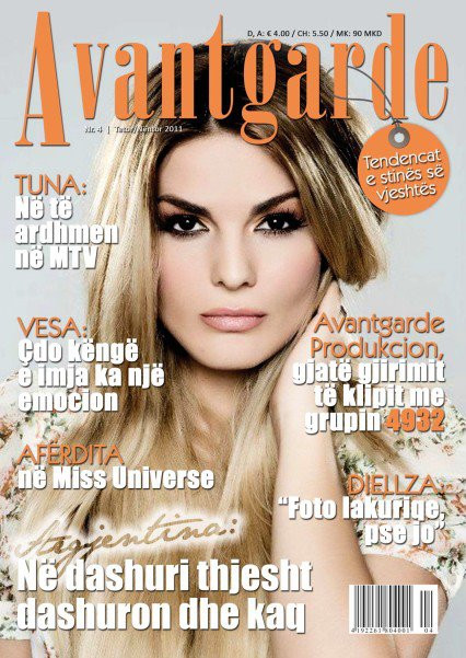 Argjentina featured on the Avantgarde Albania cover from October 2011
