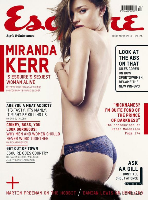 Miranda Kerr featured on the Esquire UK cover from December 2012
