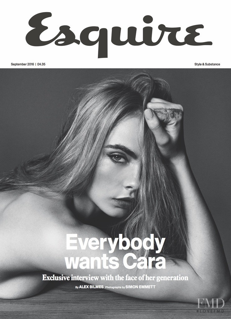 Cara Delevingne featured on the Esquire UK cover from September 2016