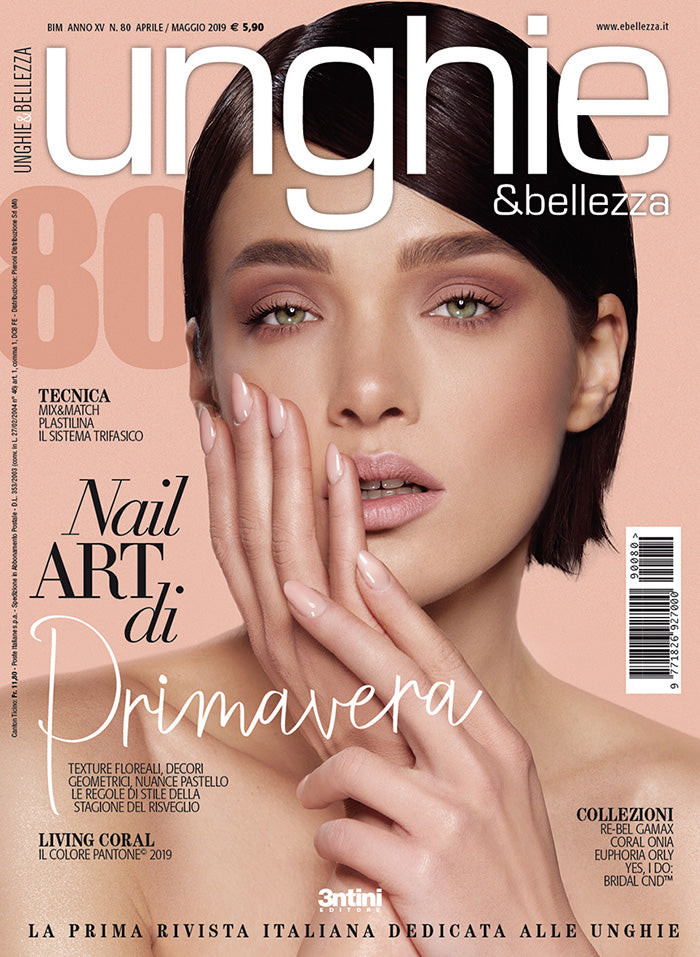 Olga Shutieva featured on the Unghie & Bellezza cover from April 2019