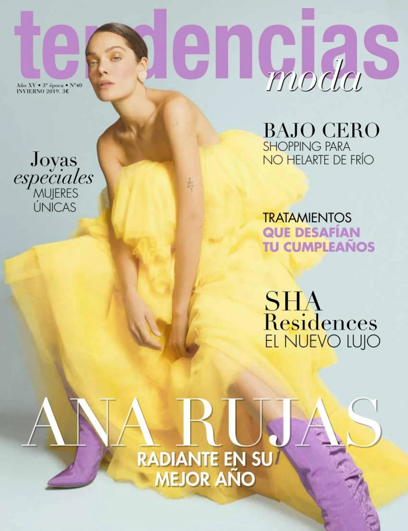 Ana Rujas featured on the Tendencias Moda cover from December 2019