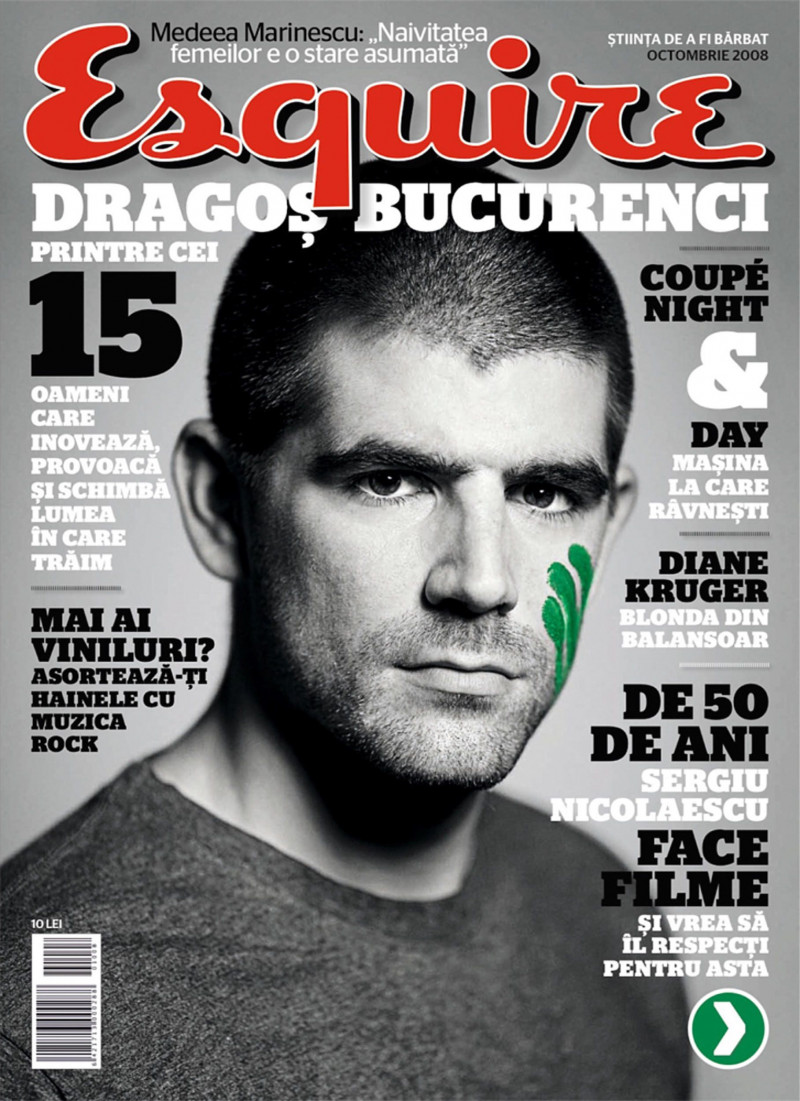 Dragos Bucurenci featured on the Esquire Romania cover from October 2008