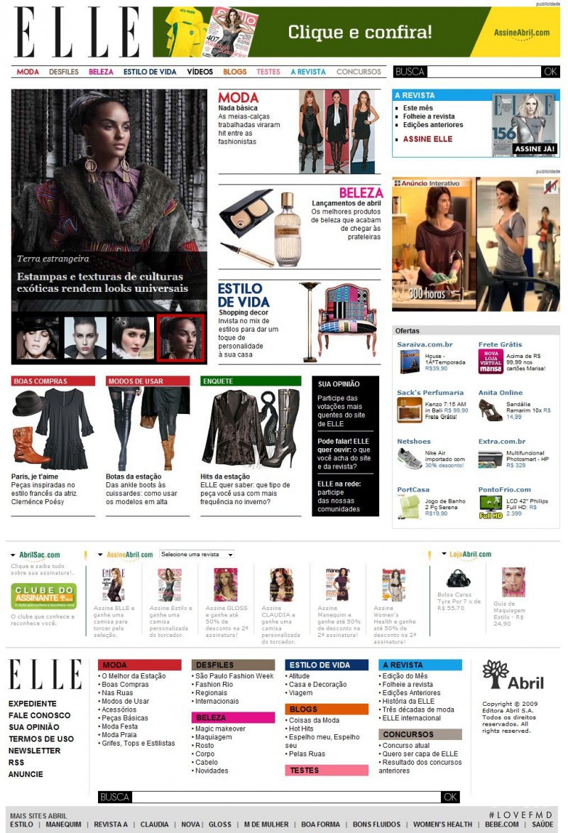  featured on the Elle.br screen from April 2010