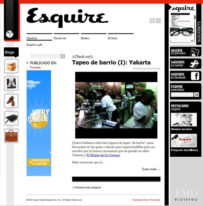  featured on the Esquire.es screen from April 2010