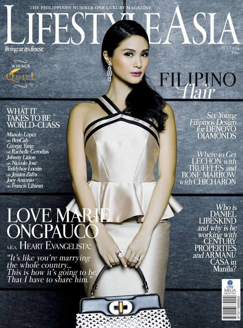 Heart Evangelista featured on the Lifestyle Asia Philippines cover from July 2014