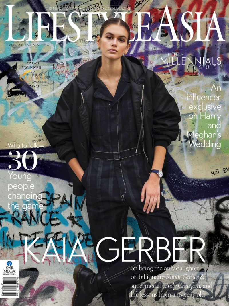 Kaia Gerber featured on the Lifestyle Asia Philippines cover from July 2018