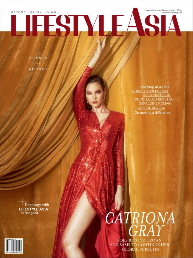 Catriona Gray featured on the Lifestyle Asia Philippines cover from December 2019