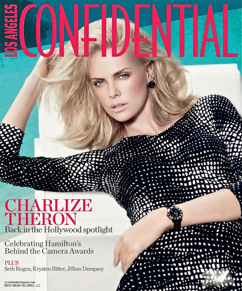 Charlize Theron featured on the Los Angeles Confidential cover from December 2011