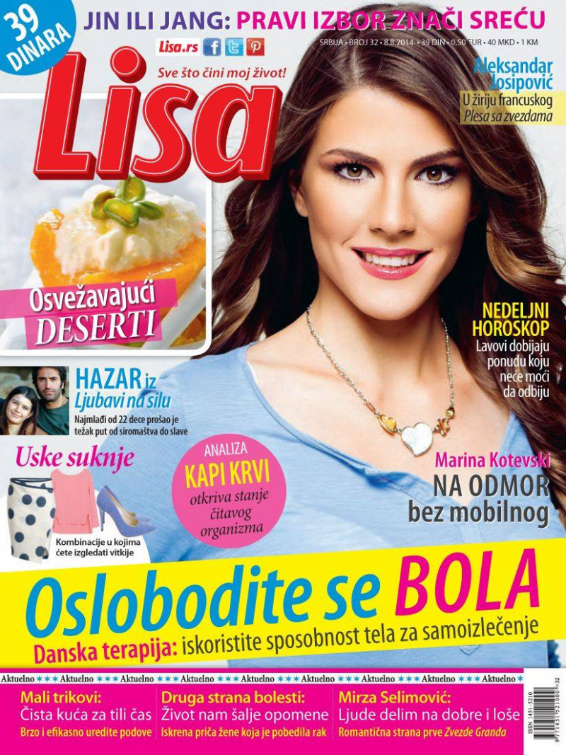 Marina Kotevski featured on the Lisa Serbia cover from August 2014