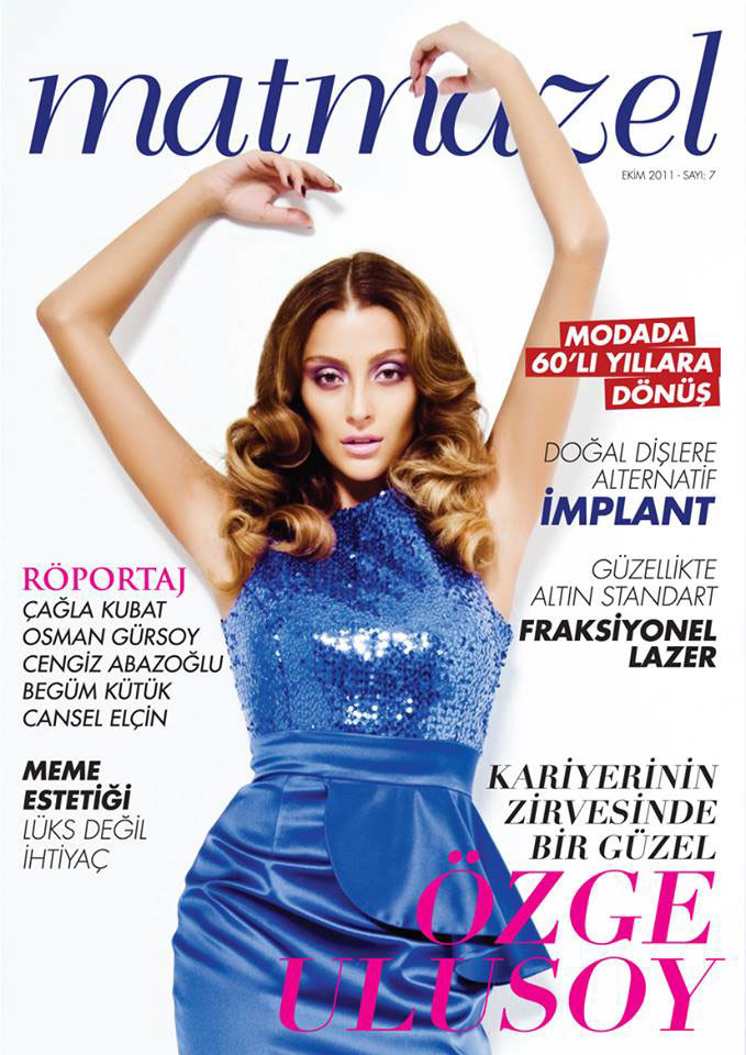 Ozge Ulusoy featured on the Matmazel cover from October 2011
