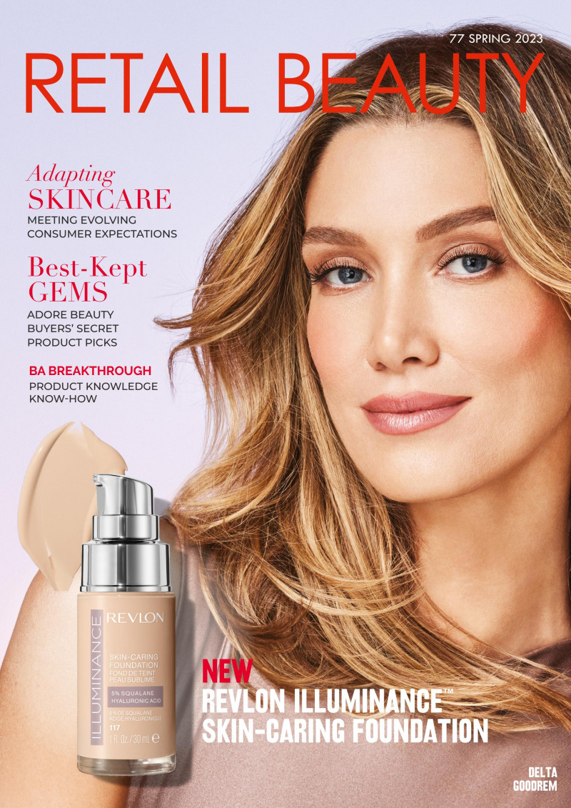 Delta Goodrem featured on the Retail Beauty cover from March 2023