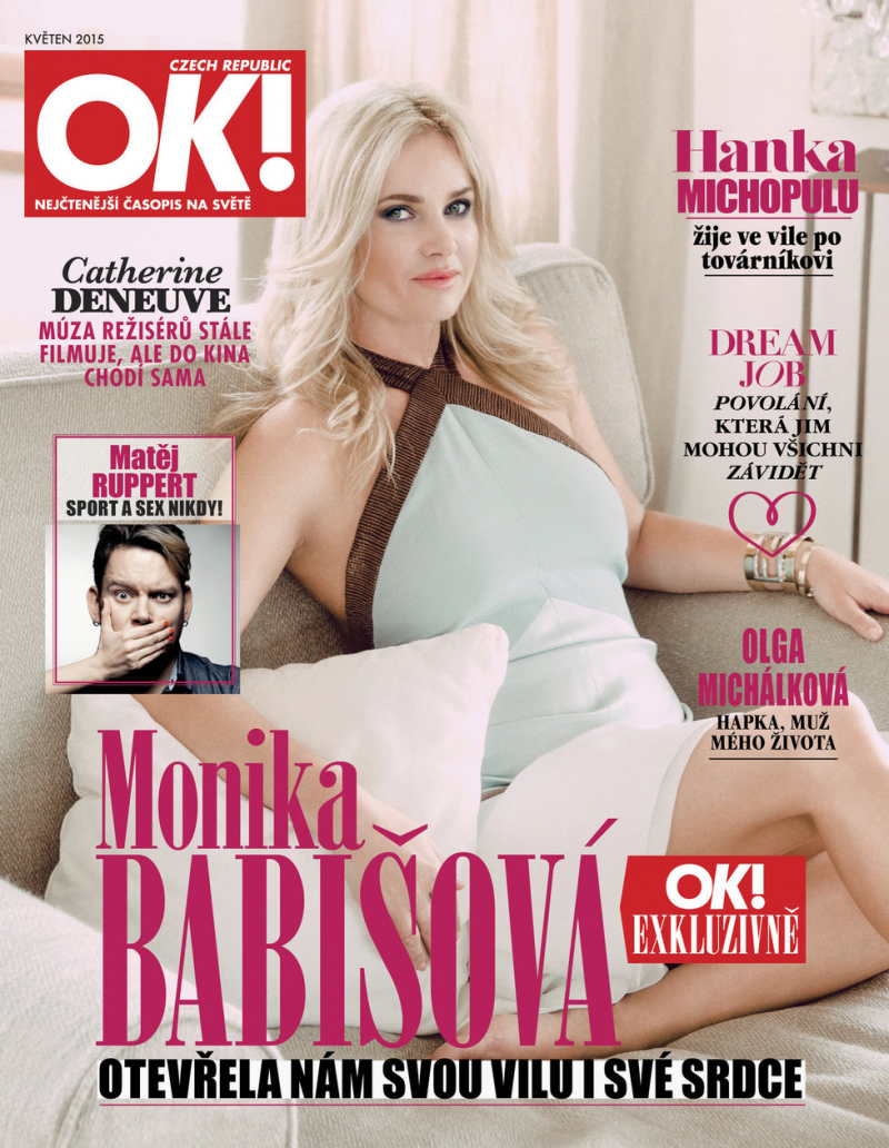 Monika Babisova featured on the OK! Magazine Czech Republic cover from May 2015